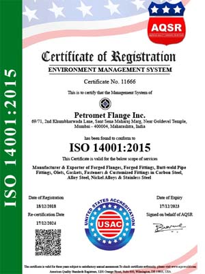 ISO 14001:2015  Certificate