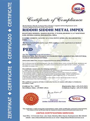 PED Certificate